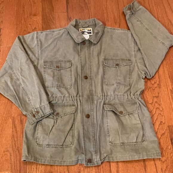 Vintage 80s PACIFIC CREST Safari Field Jacket Cargo Coat Faded - Picture 1 of 12